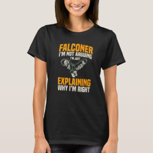 Falconer Falconry Gamehawking Falcon Ornitholoog T-shirt