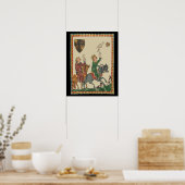 Falconry, 14th Century Codex Manesse Poster (Keuken)