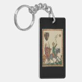 Falconry, 14th Century Codex Manesse Sleutelhanger (Voorkant Links)