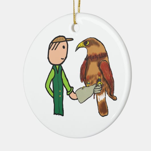 Falconry Keramisch Ornament (Links)
