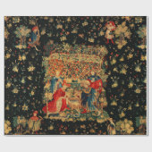 FALCONS BATH Red Blue Antiek medieval Cadeaupapier (Vlak)