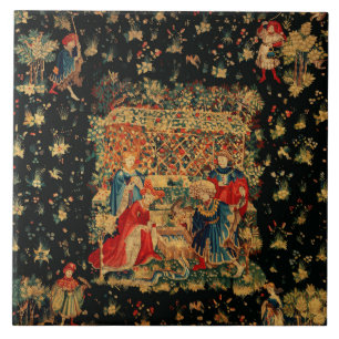 FALCONS BATH Red Blue Antiek medieval Tegeltje