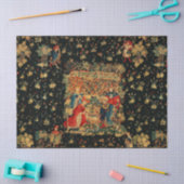 FALCONS BATH Red Blue Antiek medieval Tissuepapier (Craft)