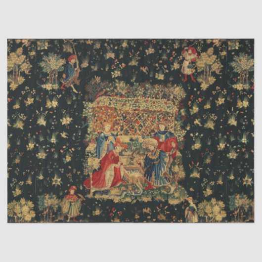 FALCONS BATH Red Blue Antiek medieval Tissuepapier (Voorkant)