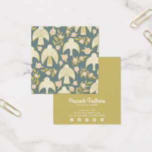 Falcons en Rozen die Ketting juwelen vertonen Vierkante Visitekaartjes