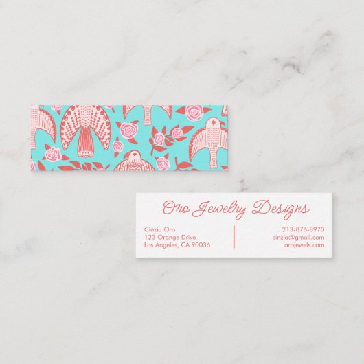 Falcons en Rozen Elegant Mini Visitekaartje (Voorkant / Achterkant)