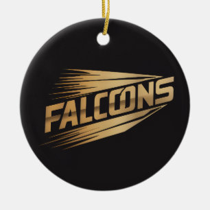 Falcons Gouden Snelheid Typography Ontwerp Keramisch Ornament