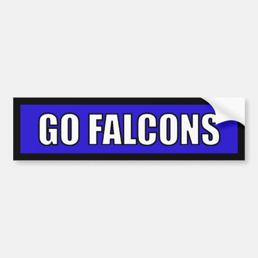 Falcons - Zwart blauw wit Bumpersticker (Voorkant)