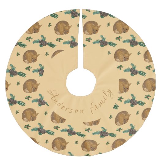 Falda árbol navidad con cervatillo y ramas. kerstboom rok (Voorkant)