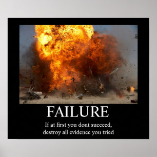 Falen - Funny Motivatie Poster