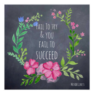 Falen om te proberen Falen om te slagen Motivatie Perfect Poster