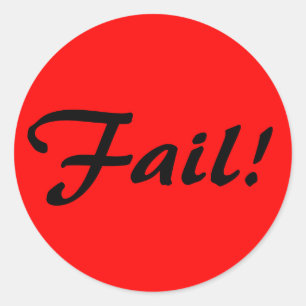 Falen! Ronde Sticker