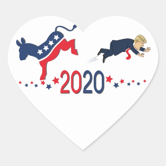 Falen van Donald Trump in 2020 Hart Sticker (Voorkant)