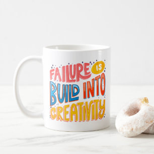 Falen wakkert creativiteit aan - Retro Typografie Koffiemok