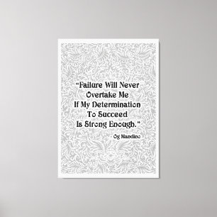 Falen zal nooit inhalen - Positieve Quote's Canvas Afdruk