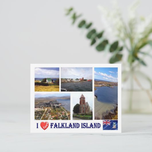 Falklandeilanden - Ik hou van - Briefkaart (Staand voorkant)