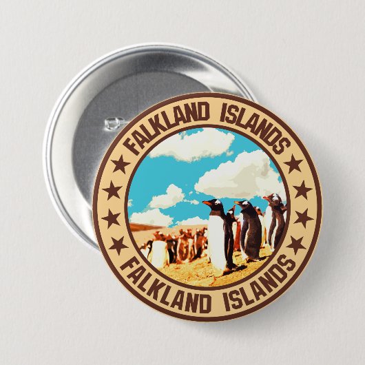 Falklandeilanden Ronde Button 7,6 Cm (Voorkant /achterkant)