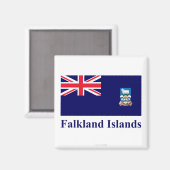 Falklandeilanden Vlag met naam Magneet (Voorkant / Achterkant)