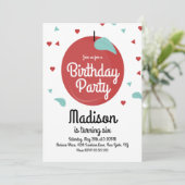 Fall Apple Confetti Coeurs Anniversaire Invitation (Debout devant)
