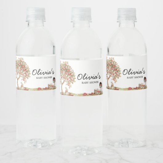 Fall Apple of our Eyes Baby Shower Waterfles Etiket (Flessen)