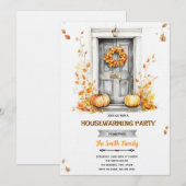 Fall autumn Housewarming party Invitation (Devant / Derrière)