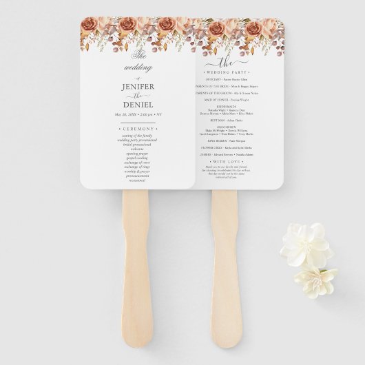 Fall Autumn Leaves Rustic Country Boho Wedding Handwaaier (Voorkant en achterkant)