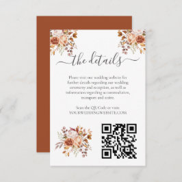 Fall Autumn Leaves Rustic Country Boho Wedding Informatiekaartje