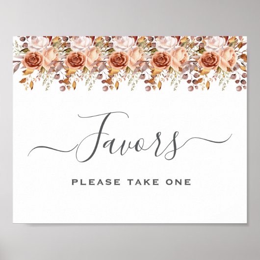 Fall Autumn Leaves Rustic Country Boho Wedding Poster (Voorkant)