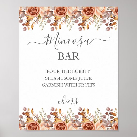 Fall Autumn Leaves Rustic Country Boho Wedding Poster (Voorkant)