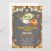 Fall autumn soup swap party invitation kaart (Voorkant / Achterkant)