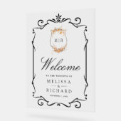 Fall Autumn Wildflower Crest Wedding Welcome Acryl Bord (Hoek)