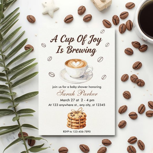 Fall Baby is Brewing Coffee Baby Shower Invitation