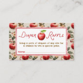 Fall Baby Shower Apple Diaper Raffle Informatiekaartje (Voorkant)