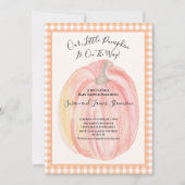 Fall Baby Shower Invitation Little Pumpkin Gingham (Devant)