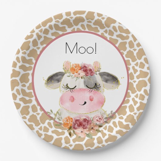 Fall Barnyard Birthday Plate Oink Moo Cockadoodle Papieren Bordje (Voorkant)