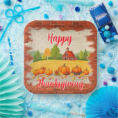 Fall Beautiful Trendy Happy Thanksgiving Papieren Bordje (Feest)