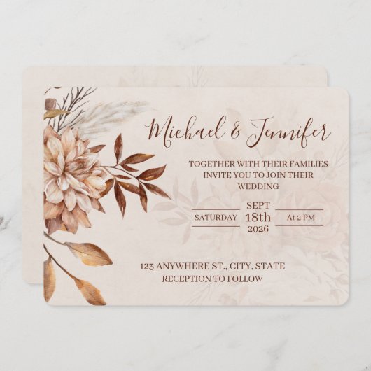 Fall Beauty Wedding Invitations  (Devant / Derrière)