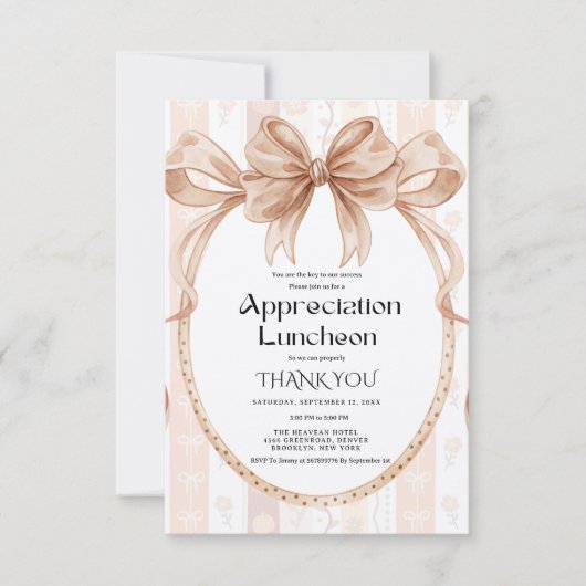 Fall Boho Bow appreciation party grateful party  Kaart (Voorkant)