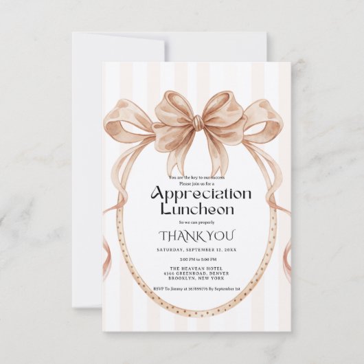 Fall Boho Bow appreciation party grateful party Kaart (Voorkant)