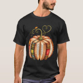 Fall Book Pumpkin Fall Librarians Bookworm Teacher T-shirt (Voorkant)