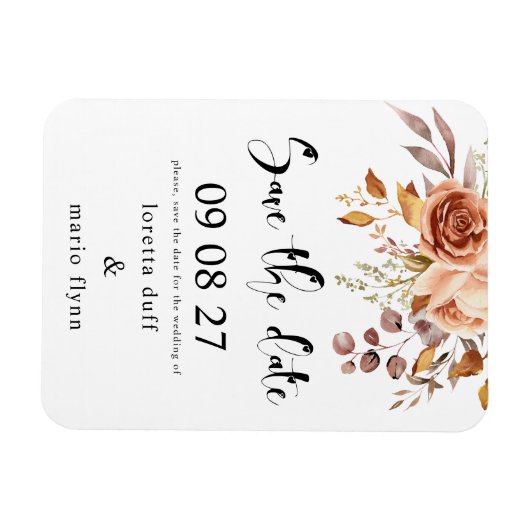 Fall Bouquet Save the date Magneet (Horizontaal)