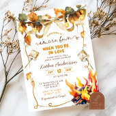 Fall Bow Coquette s'more bridal shower invitation