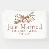 Fall Bow Just Married Car Banner (Horizontaal)
