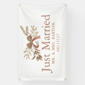Fall Bow Just Married Car Banner (Verticaal)