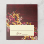 Fall bruiloft bogundy rozen gele zonnebloemen (Buitenkant ongevouwen)