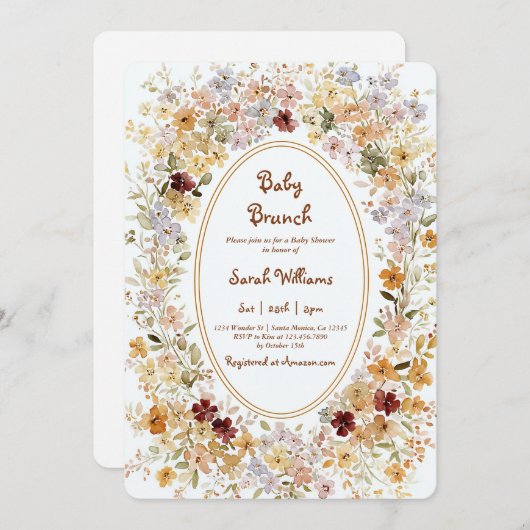 Fall Brunch Baby Shower Invitation (Devant / Derrière)