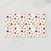 Fall Burgundy Orange Floral Baby Diaper Raffle Informatiekaartje (Achterkant)