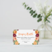Fall Burgundy Orange Floral Baby Diaper Raffle Informatiekaartje (Staand voorkant)