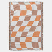 Fall Checkered Fringe Throw Blanket Deken (Voorkant Verticaal)