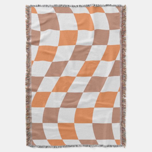 Fall Checkered Fringe Throw Blanket Deken (Voorkant Verticaal)